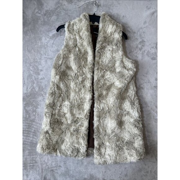 Women’s Trouvé Vest Faux Fur Brown Size Small - Picture 1 of 13
